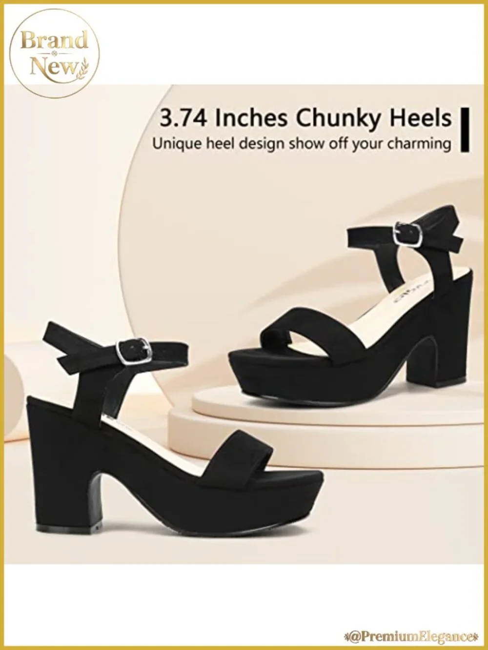 Platform Heels Chunky Wedge Ankle Strap Sandals